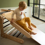 Verstellbares Kletterdreieck FULL MOON + Rutsche | GRÜN | Rutsche wählbar | 30 Formen | 98 x 67,5 cm | max. 50 kg - Kletterling – einfach Kind sein