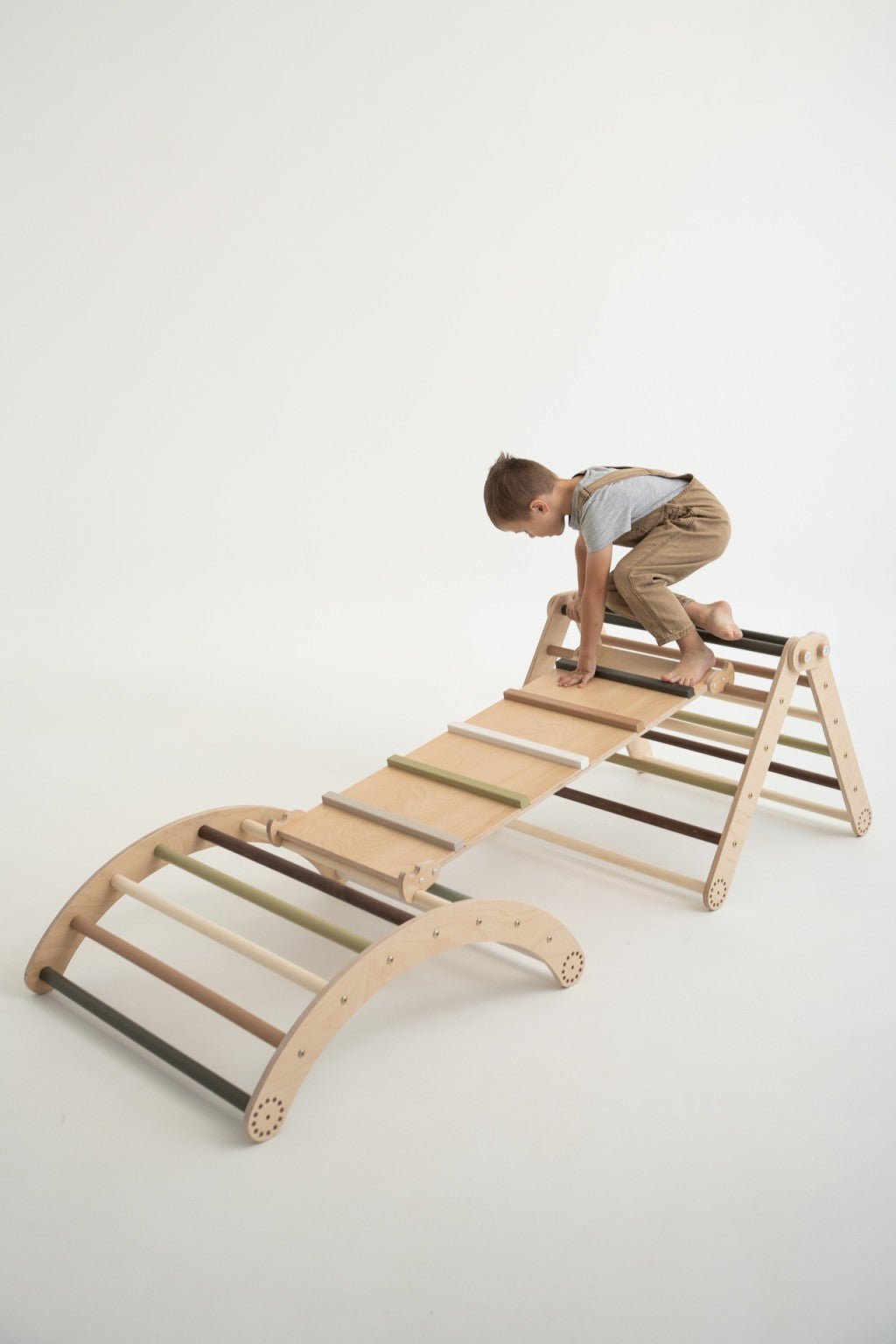 Kletterrutsche MOON - Hühnerleiter | waldgrün pastell | 2 Seiten | 111 x 43 cm - Kletterling – einfach Kind sein