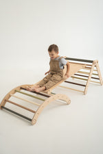 Kletterrutsche MOON - Hühnerleiter | waldgrün pastell | 2 Seiten | 111 x 43 cm - Kletterling – einfach Kind sein