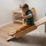 Verstellbares Kletterdreieck FULL MOON + Rutsche | GRÜN | Rutsche wählbar | 30 Formen | 98 x 67,5 cm | max. 50 kg - Kletterling – einfach Kind sein