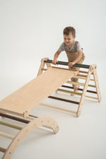 Kletterrutsche MOON - Hühnerleiter | waldgrün pastell | 2 Seiten | 111 x 43 cm - Kletterling – einfach Kind sein