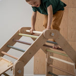 Verstellbares Kletterdreieck FULL MOON + Rutsche | GRÜN | Rutsche wählbar | 30 Formen | 98 x 67,5 cm | max. 50 kg - Kletterling – einfach Kind sein