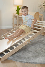 Kletterrutsche MOON - Hühnerleiter | Natur | 2 Seiten | 111 x 43 cm - Kletterling – einfach Kind sein