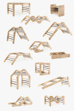 Verstellbares Kletterdreieck FULL MOON + 2 RUTSCHEN | GRÜN | 30 Formen | 98 x 67,5 cm | max. 50 kg - Kletterling – einfach Kind sein