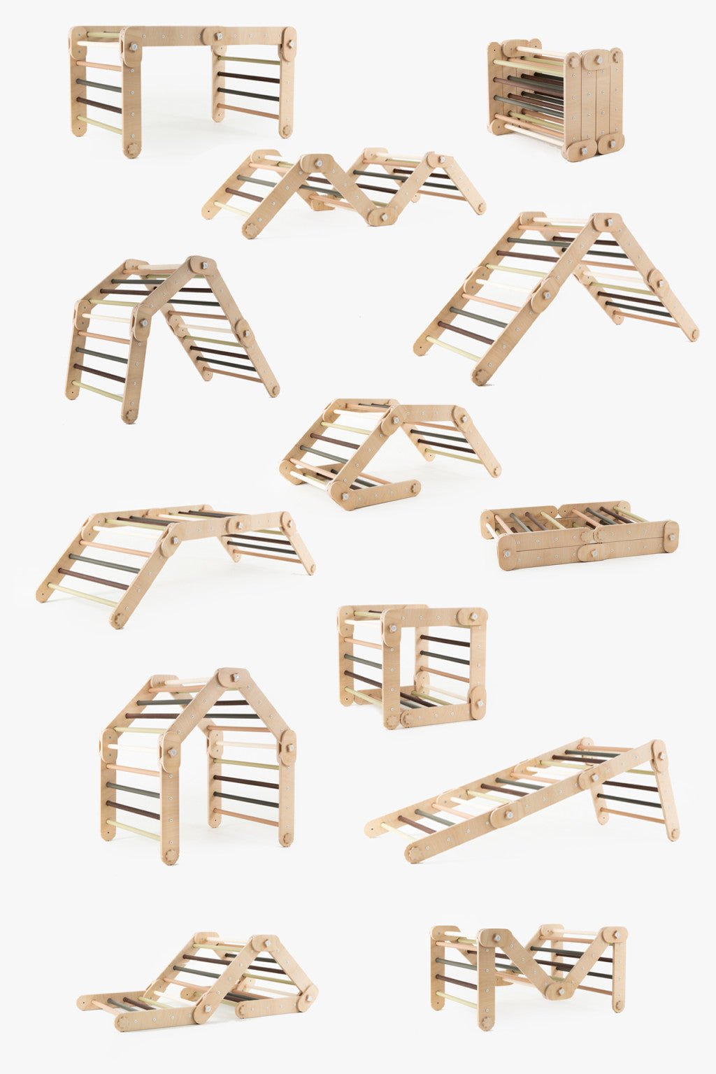 Verstellbares Kletterdreieck FULL MOON + 2 RUTSCHEN | GRÜN | 30 Formen | 98 x 67,5 cm | max. 50 kg - Kletterling – einfach Kind sein