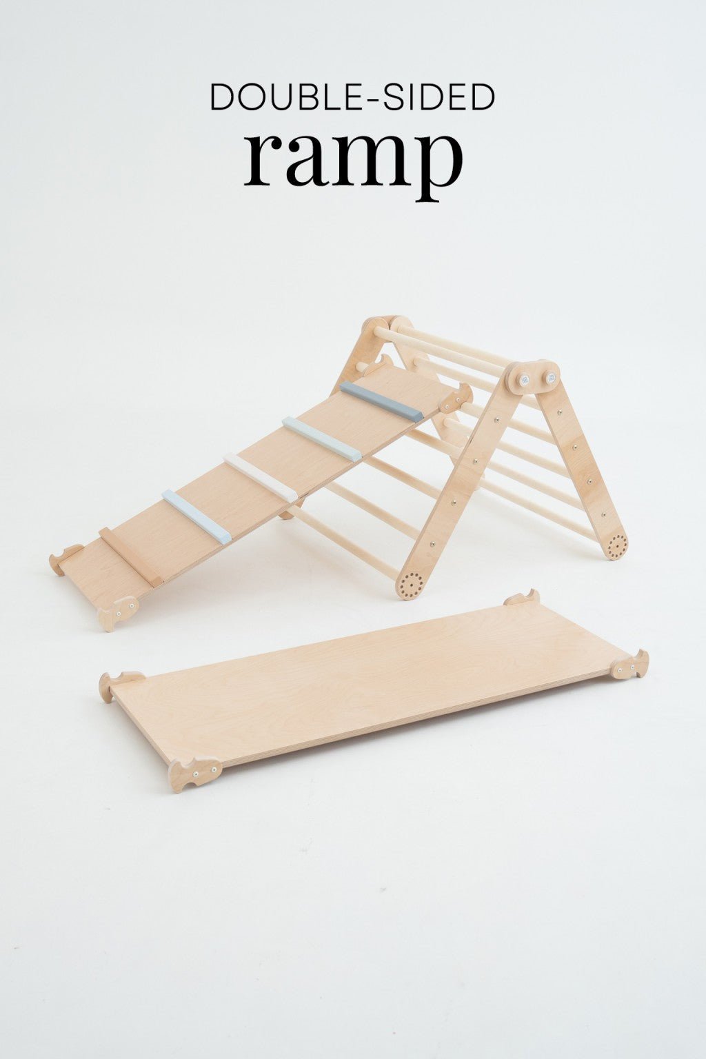 Kletterrutsche MOON - Hühnerleiter | blau pastell | 2 Seiten | 111 x 43 cm - Kletterling – einfach Kind sein