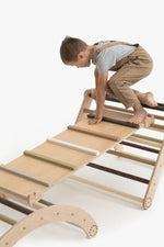 Kletterrutsche MOON - Hühnerleiter | waldgrün pastell | 2 Seiten | 111 x 43 cm - Kletterling – einfach Kind sein