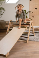 Kletterrutsche MOON - Hühnerleiter | waldgrün pastell | 2 Seiten | 111 x 43 cm - Kletterling – einfach Kind sein