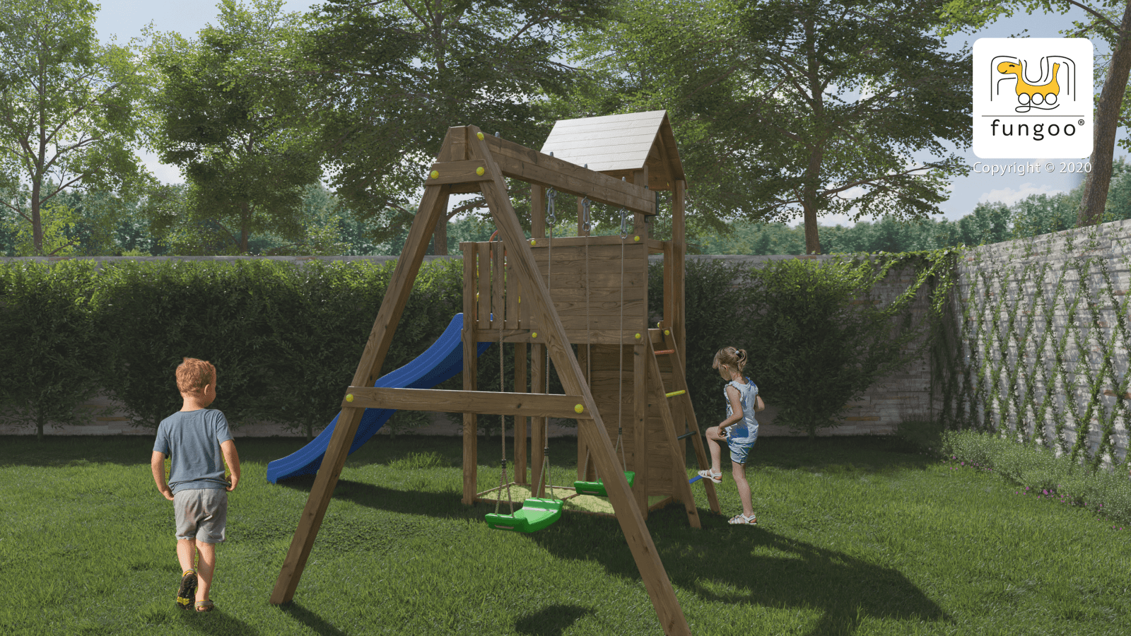 Spielturm Boomer3 - Kletterling – einfach Kind sein