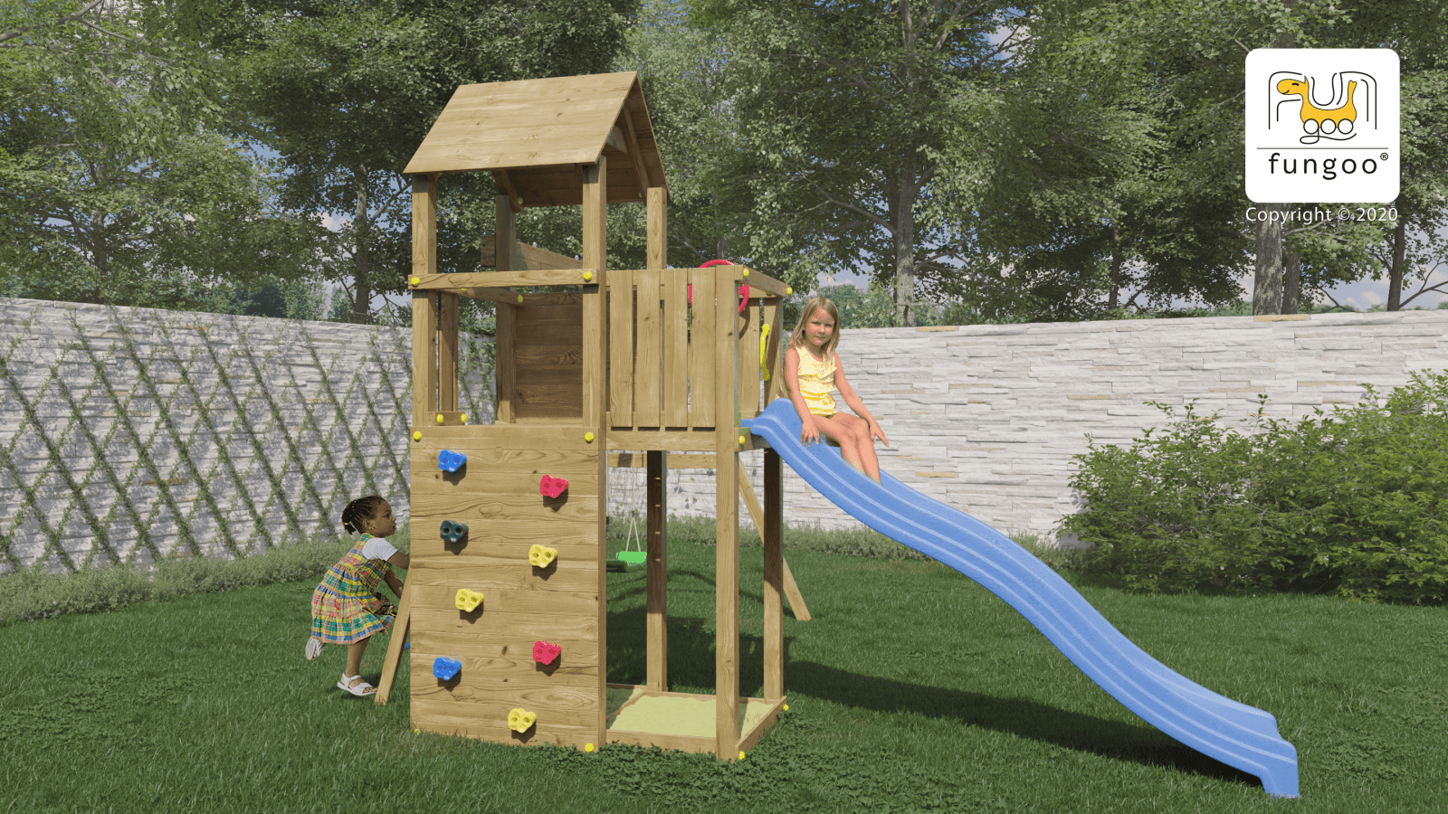 Spielturm Boomer3 - Kletterling – einfach Kind sein