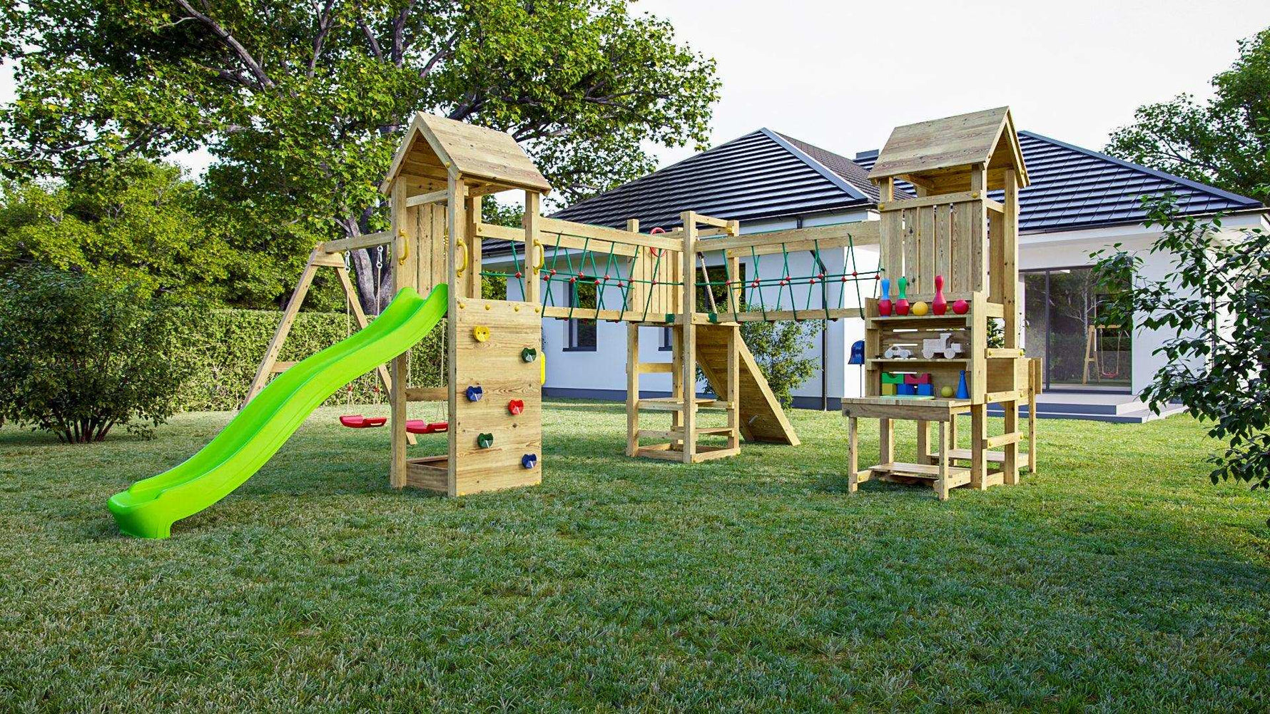 Spielturm Maxi Funny Optimizer - Kletterling – einfach Kind sein