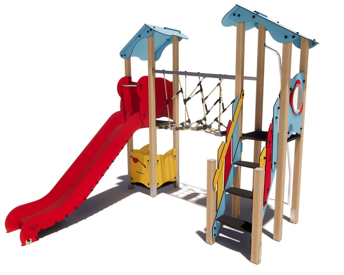 Klettergerüst SPIELPLATZ 226 | Robustes und sicheres Spielgerät für Kitas | Alter 3 bis 6 Jahre - Kletterling – einfach Kind sein