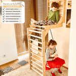 Sprossenwand EMMA SIX + Schaukel | 4 Module | 200 kg belastbar | 6 Aufbauvarianten | modulares System - Kletterling – einfach Kind sein