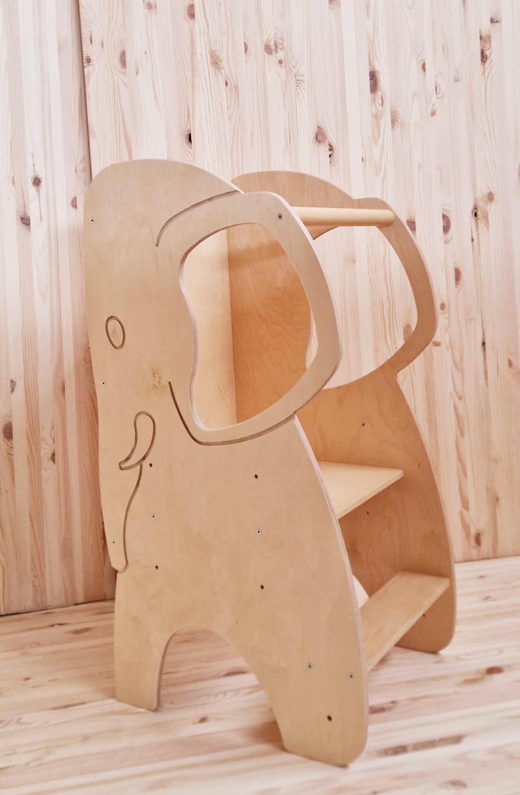 Lernturm Elefant in Blau oder Natur - Kletterling – einfach Kind sein