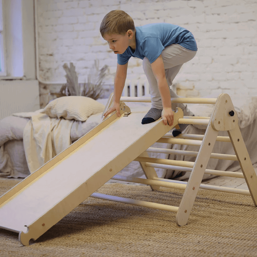 Spielset "Classic" pastell - Kletterdreieck mit Kletterrutsche - Kletterling – einfach Kind sein