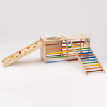 Spielplatz Set "Experten" bunt - 2 Kletterwürfel + 2 Leitern/Rutsche - Kletterling – einfach Kind sein