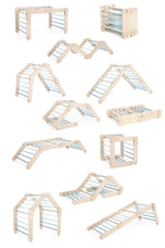 Verstellbares Kletterdreieck FULL MOON | BLAU | 30 Formen | 98 x 67,5 cm | max. 50 kg - Kletterling – einfach Kind sein