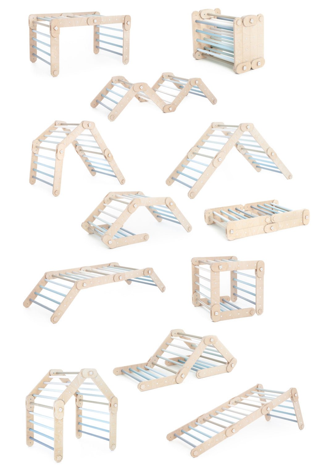 Verstellbares Kletterdreieck FULL MOON | BLAU | 30 Formen | 98 x 67,5 cm | max. 50 kg - Kletterling – einfach Kind sein