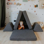 Universelles Kindersofa von monboxy in Dunkelbraun - Kletterling – einfach Kind sein