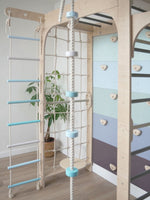 Sprossenwand WOLKENSTIEG BLAU | 50 kg | 204x127 cm | multifunktional + erweiterbar - Kletterling – einfach Kind sein