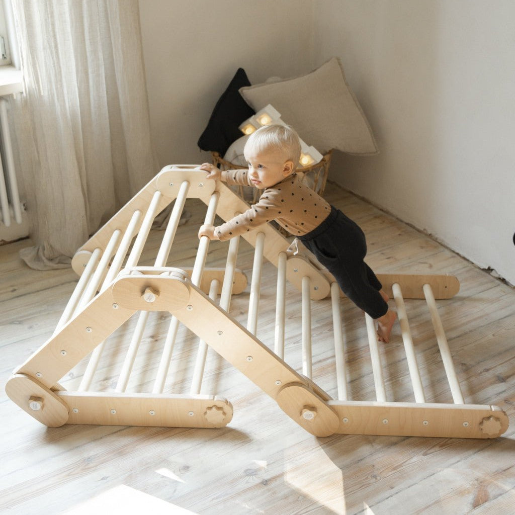 Verstellbares Kletterdreieck FULL MOON | NATUR | 30 Formen | 98 x 67,5 cm | max. 50 kg - Kletterling – einfach Kind sein