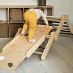 Transformer Kletterdreieck FULL MOON + Rutsche | GRÜN | Rutsche wählbar | 30 Formen | 98 cm | max. 50 kg - Kletterling – einfach Kind sein