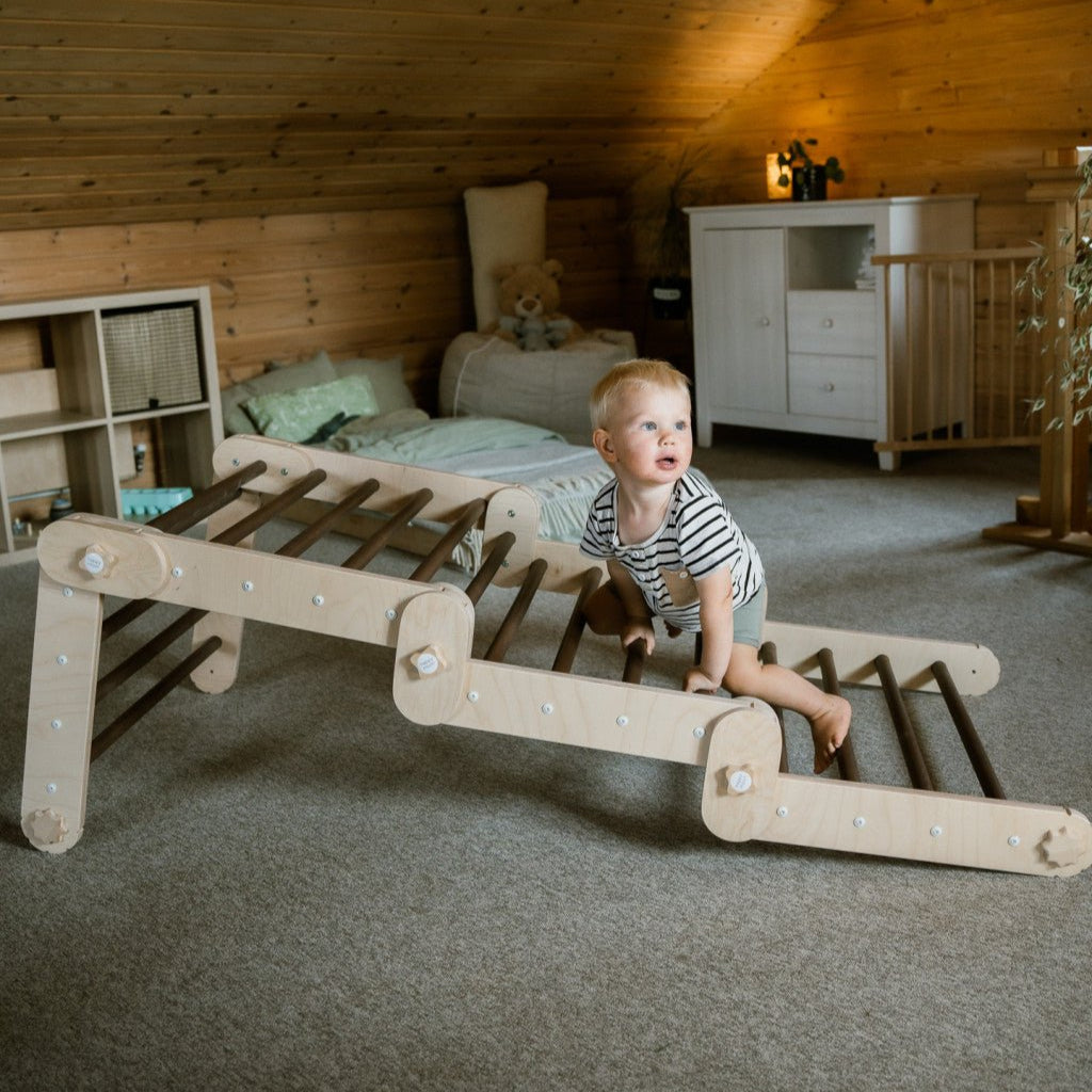 Verstellbares Kletterdreieck FULL MOON | DARKWOOD | 30 Formen | 98 x 67,5 cm | max. 50 kg - Kletterling – einfach Kind sein