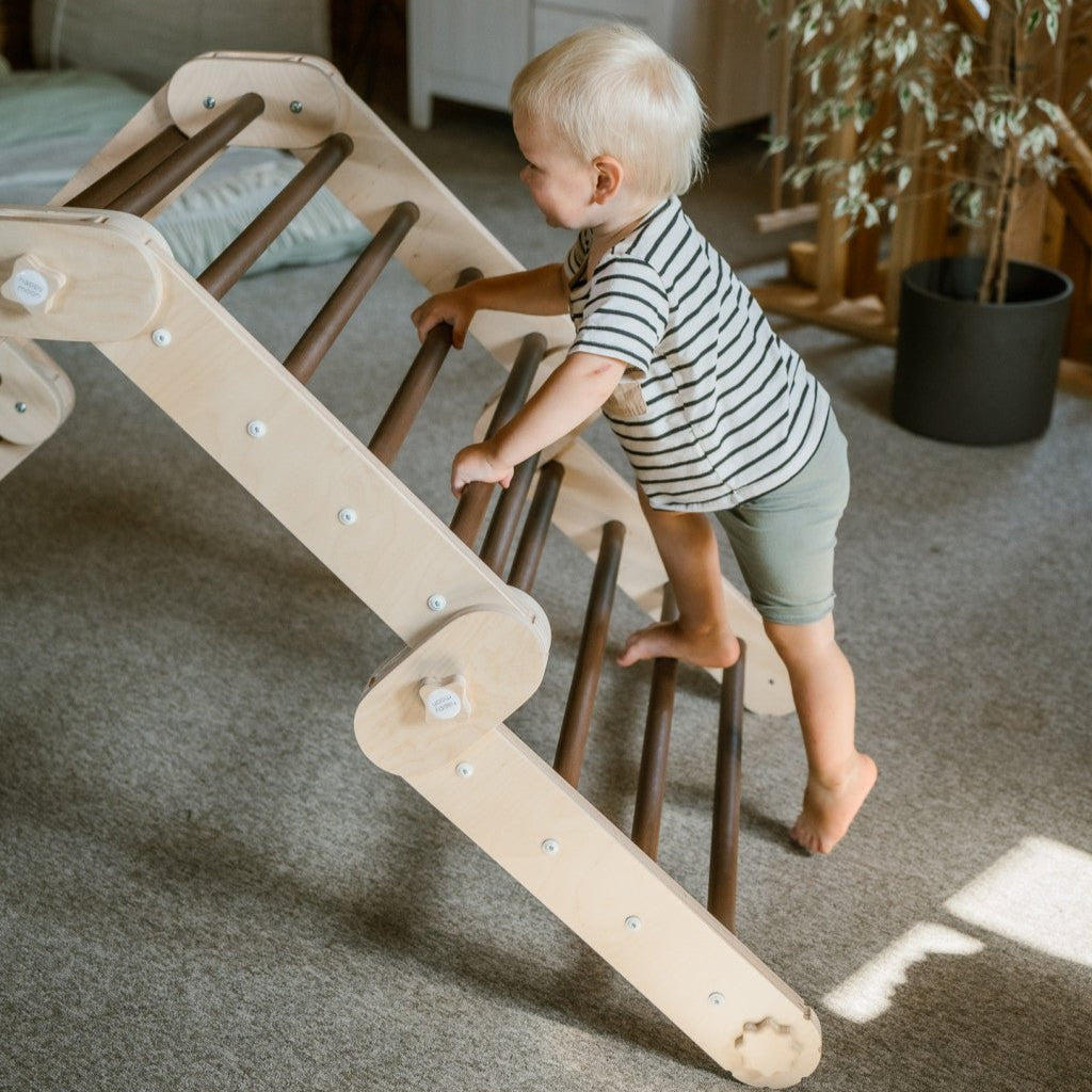 Verstellbares Kletterdreieck FULL MOON | DARKWOOD | 30 Formen | 98 x 67,5 cm | max. 50 kg - Kletterling – einfach Kind sein