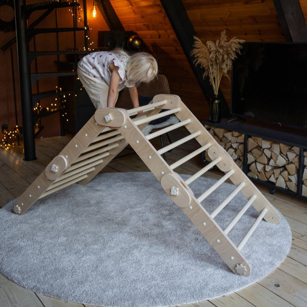 Verstellbares Kletterdreieck FULL MOON | NATUR | 30 Formen | 98 x 67,5 cm | max. 50 kg - Kletterling – einfach Kind sein