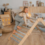 Verstellbares Kletterdreieck FULL MOON | BLAU | 30 Formen | 98 x 67,5 cm | max. 50 kg - Kletterling – einfach Kind sein