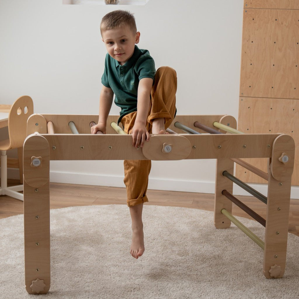 Verstellbares Kletterdreieck FULL MOON | GRÜN | 30 Formen | 98 x 67,5 cm | max. 50 kg - Kletterling – einfach Kind sein