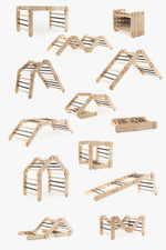 Transformer Kletterdreieck FULL MOON + Rutsche | GRÜN | Rutsche wählbar | 30 Formen | 98 cm | max. 50 kg - Kletterling – einfach Kind sein