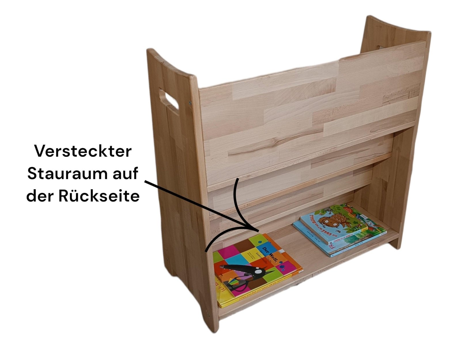 Montessori Bücherregal fürs Kinderzimmer 72 cm x 73 cm x 36 cm - Kletterling – einfach Kind sein