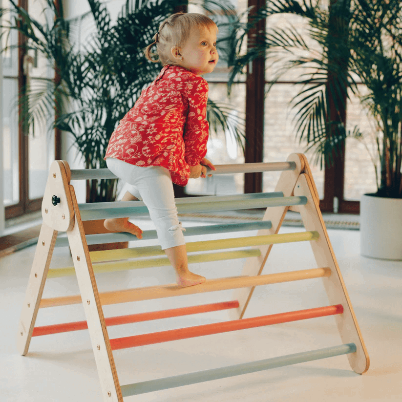 Spielset "Classic" pastell - Kletterdreieck mit Kletterrutsche - Kletterling – einfach Kind sein