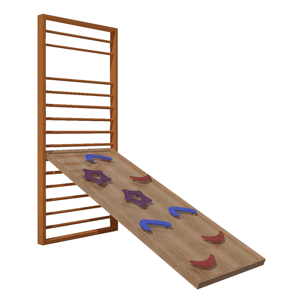 Kletterwand Set STERNE THIEME | Kletterwand & Sprossenwand | 8 bunte Klettergriffe - Kletterling – einfach Kind sein