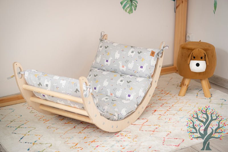 Kletter - Set mit Rollenrutsche 4in1 (Medium) - Wippe, klappbares Dreieck, Klettersteig & Rollrutsche - Förderung der motorischen Fähigkeiten ab 2 Jahren - Kletterling – einfach Kind sein