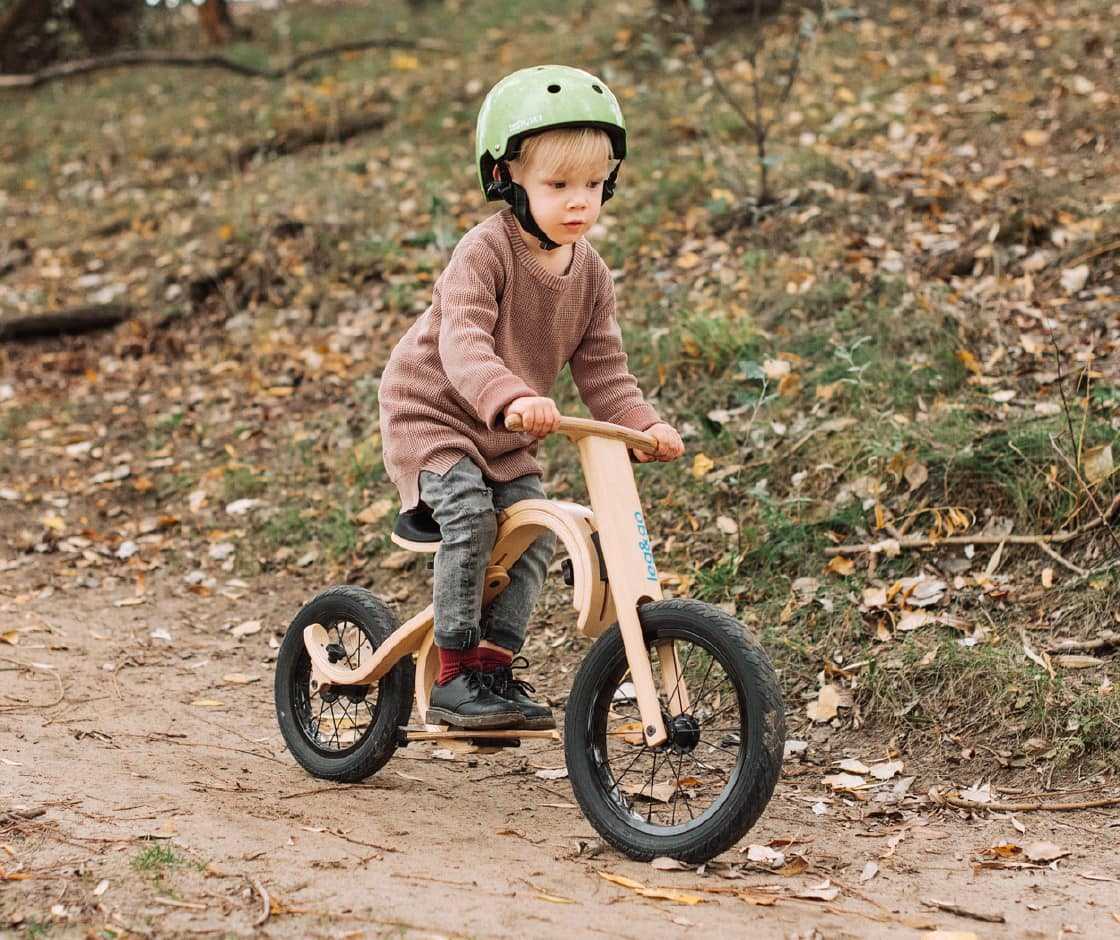 Balance Bike 3in1 aus Holz - mitwachsendes Laufrad für Kinder ab 6 Monaten bis 6 Jahre - Kletterling – einfach Kind sein