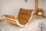 Holzwippe / Kletterbogen (M) mit Premium Auflage - Ideal für Kinder ab 1 Jahr - Förderung von Motorik und Fantasie - Kletterling – einfach Kind sein