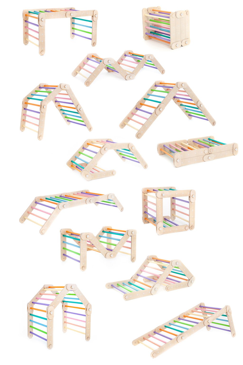 Verstellbares Kletterdreieck FULL MOON | BUNT | 30 Formen | 98 x 67,5 cm | max. 50 kg - Kletterling – einfach Kind sein