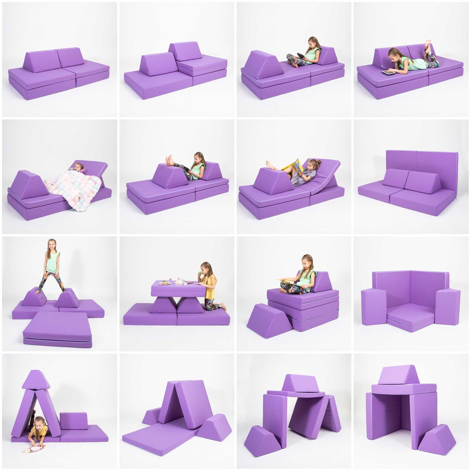 Universelles Kindersofa von monboxy in Lila - Kletterling – einfach Kind sein