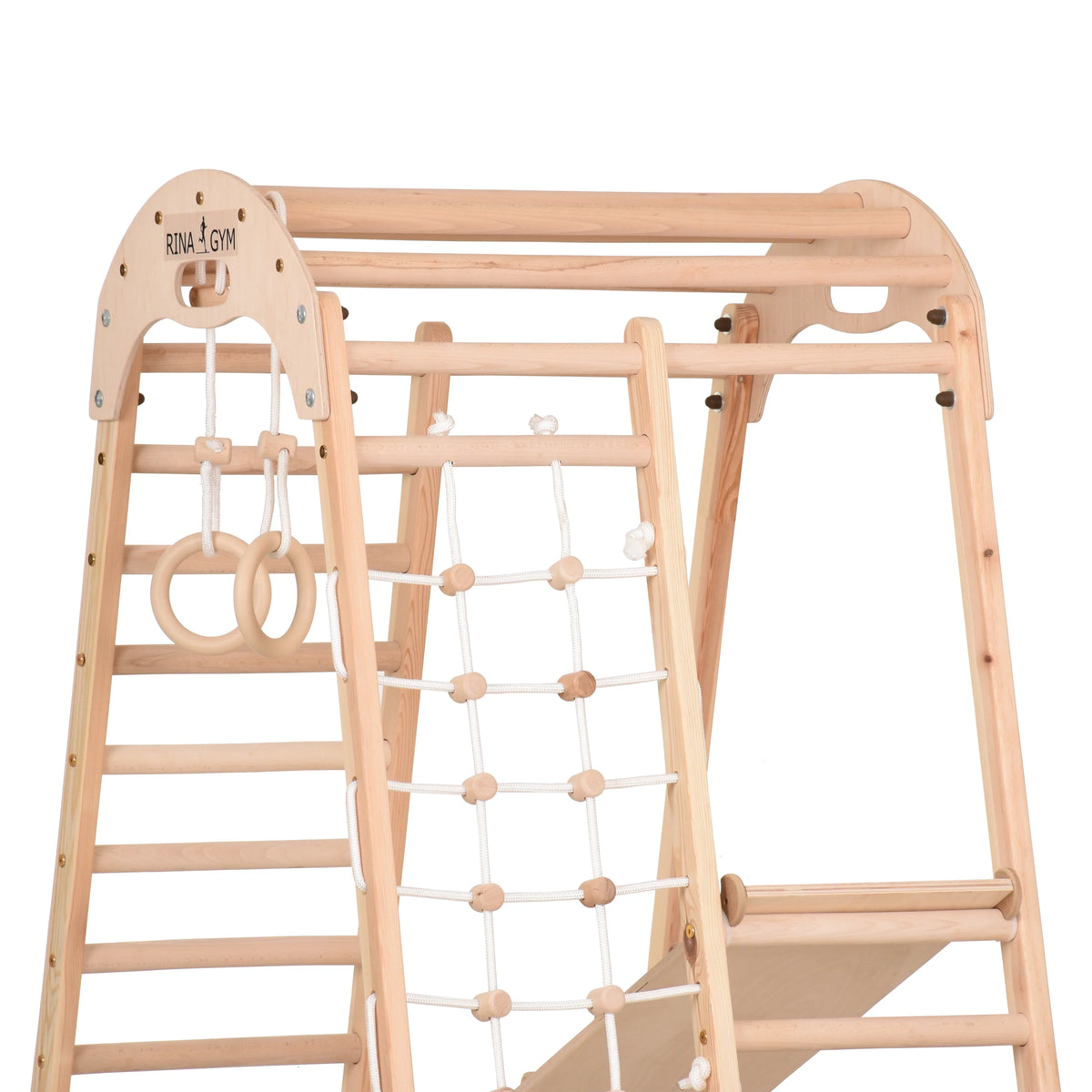 Klettergerüst NATUR GYM | Sprossenwand, Netz, Ringe | ab 3 Jahren - Kletterling – einfach Kind sein