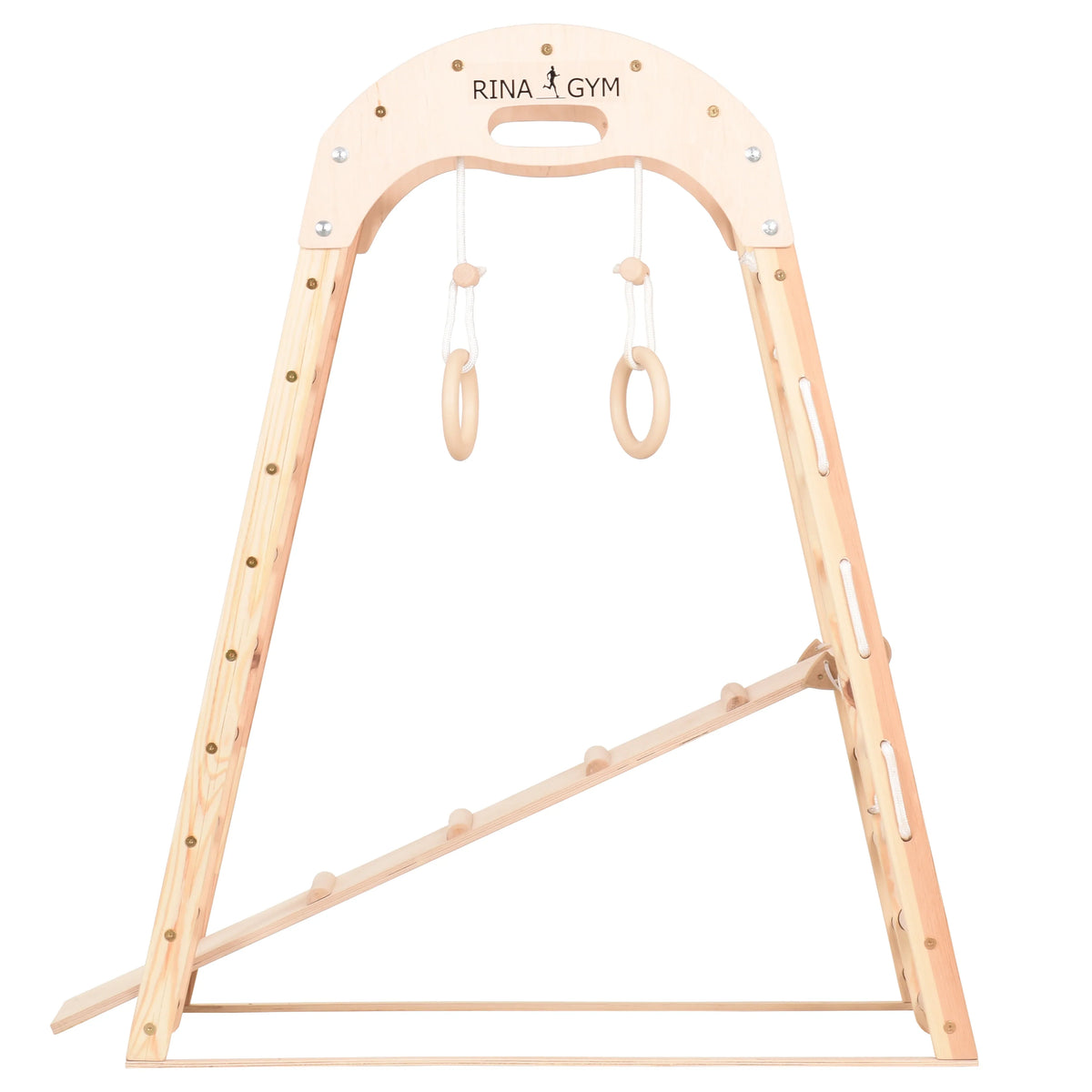 Klettergerüst NATUR GYM | Sprossenwand, Netz, Ringe | ab 3 Jahren - Kletterling – einfach Kind sein