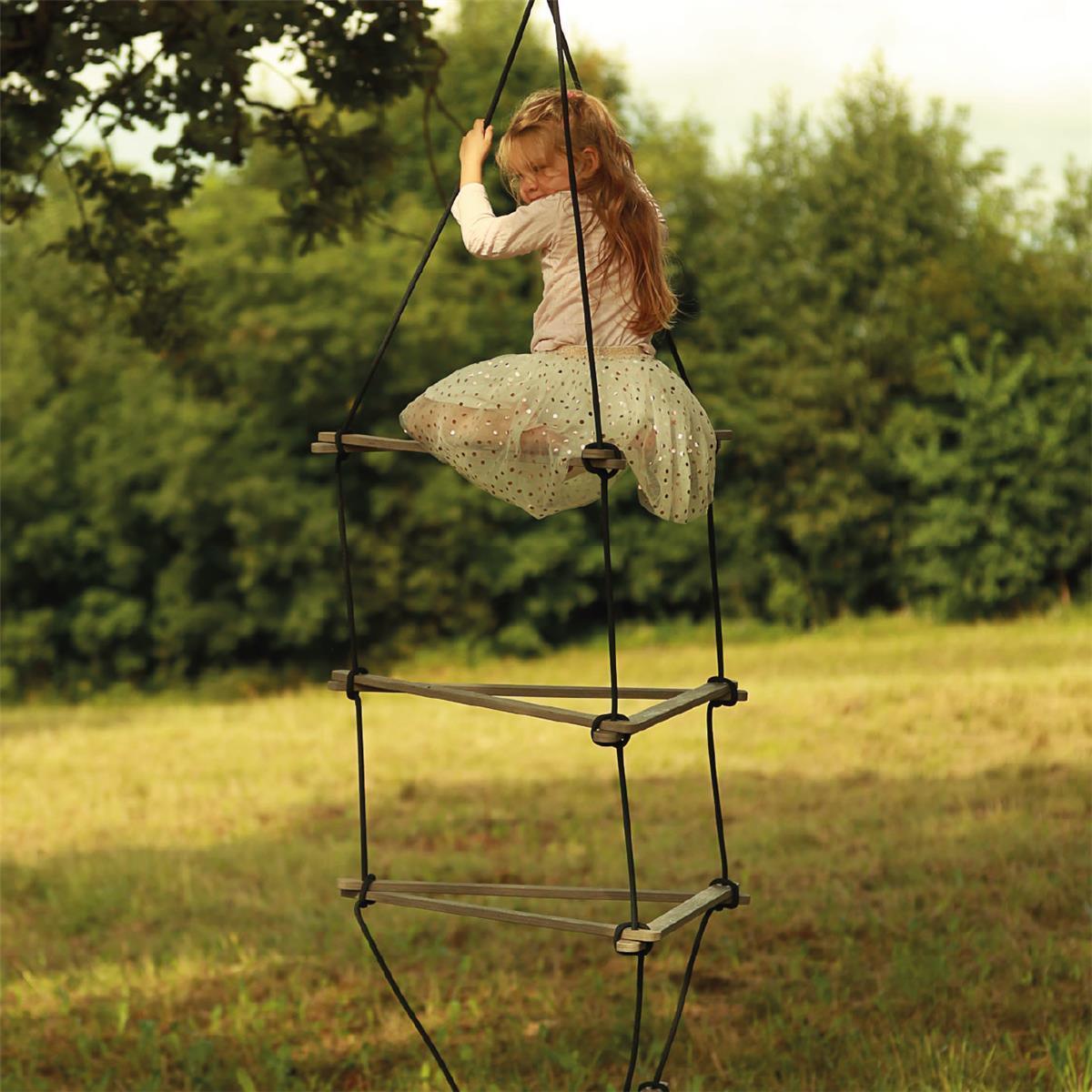 Strickleiter Triangle Schaukel Set mittelbraun - Kletterling – einfach Kind sein