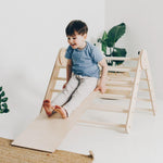 Höhenverstellbares Pikler Dreieck - Set mit Hühnerleiter Rutsche - Kletterling – einfach Kind sein