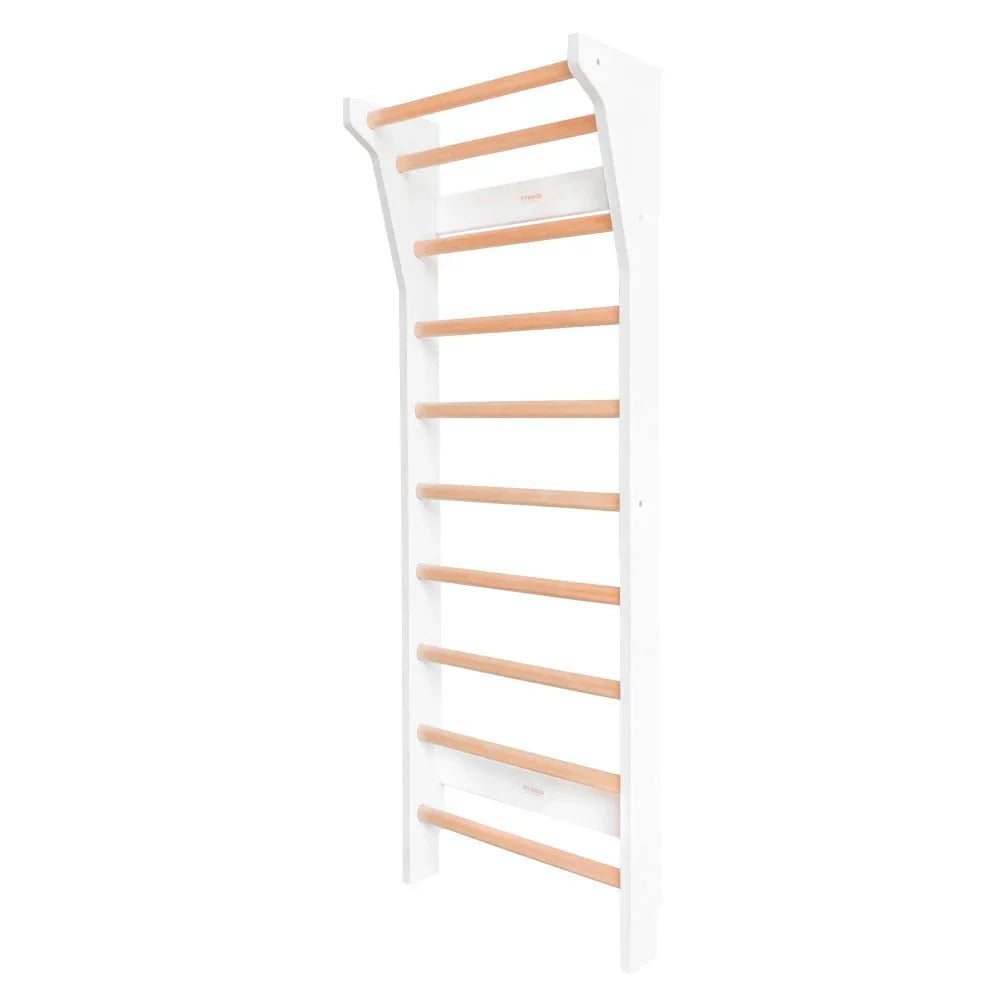 Sprossenwand FITWOOD MINI | Pink, Weiß, Nussbraun | 190 cm x 68 cm - Kletterling – einfach Kind sein